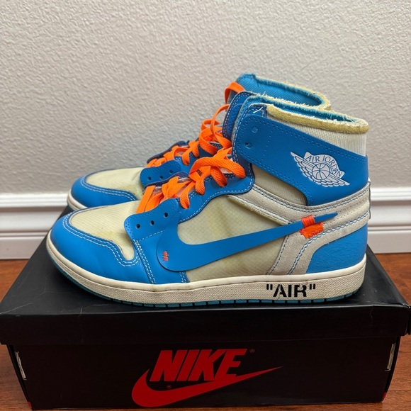 Jordan 1 Retro High Off-White University Blue Size 11 - Picture 1 of 9